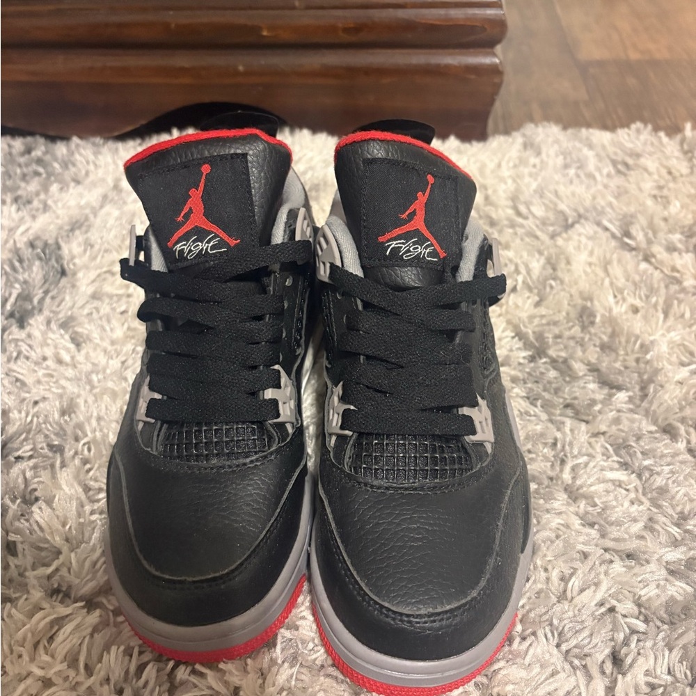 Jordan black, gray and red leather basketball sneakers